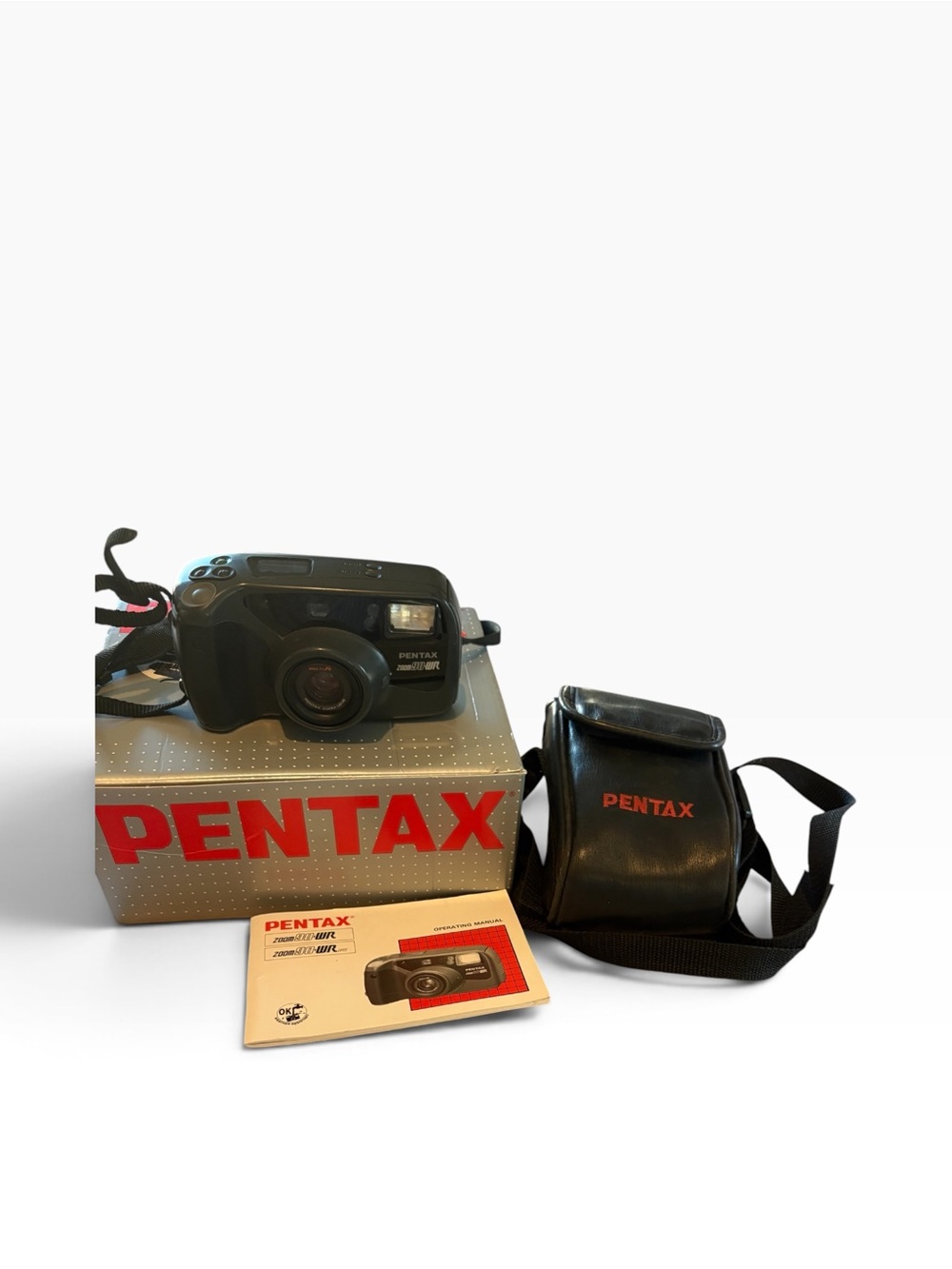 Pentax Zoom 90-WR 35mm Film Camera With Case Point and Shoot-Tested Working